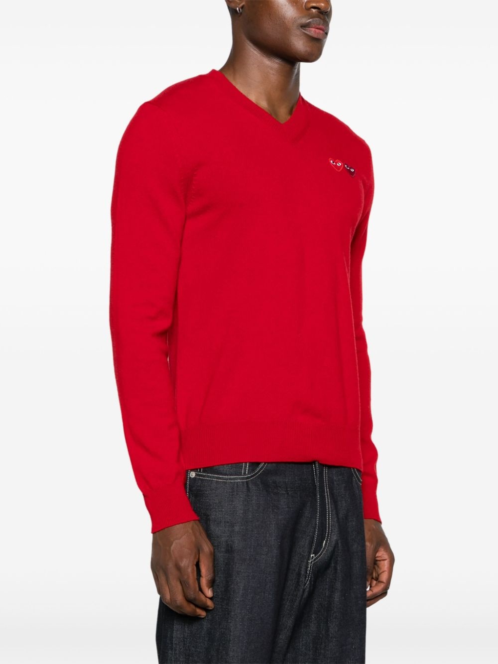 heart-patch wool jumper - 4