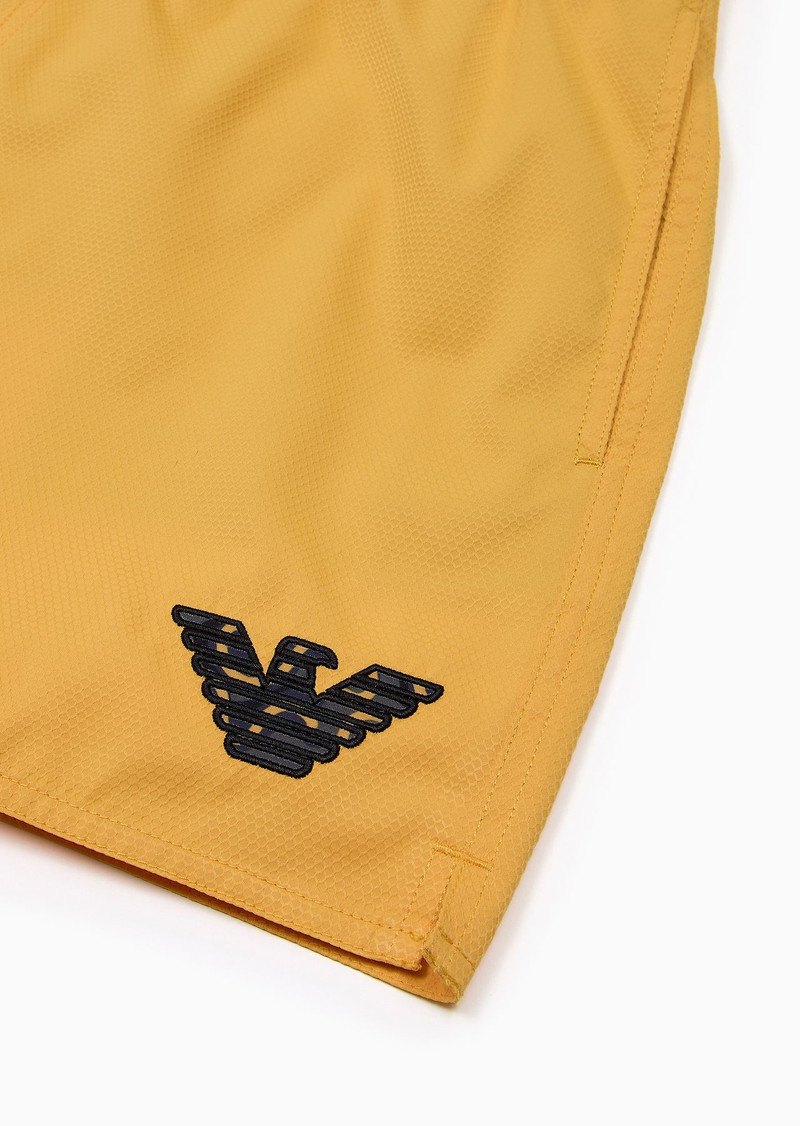 EMPORIO ARMANI Honeycomb weave fabric swim shorts outlook