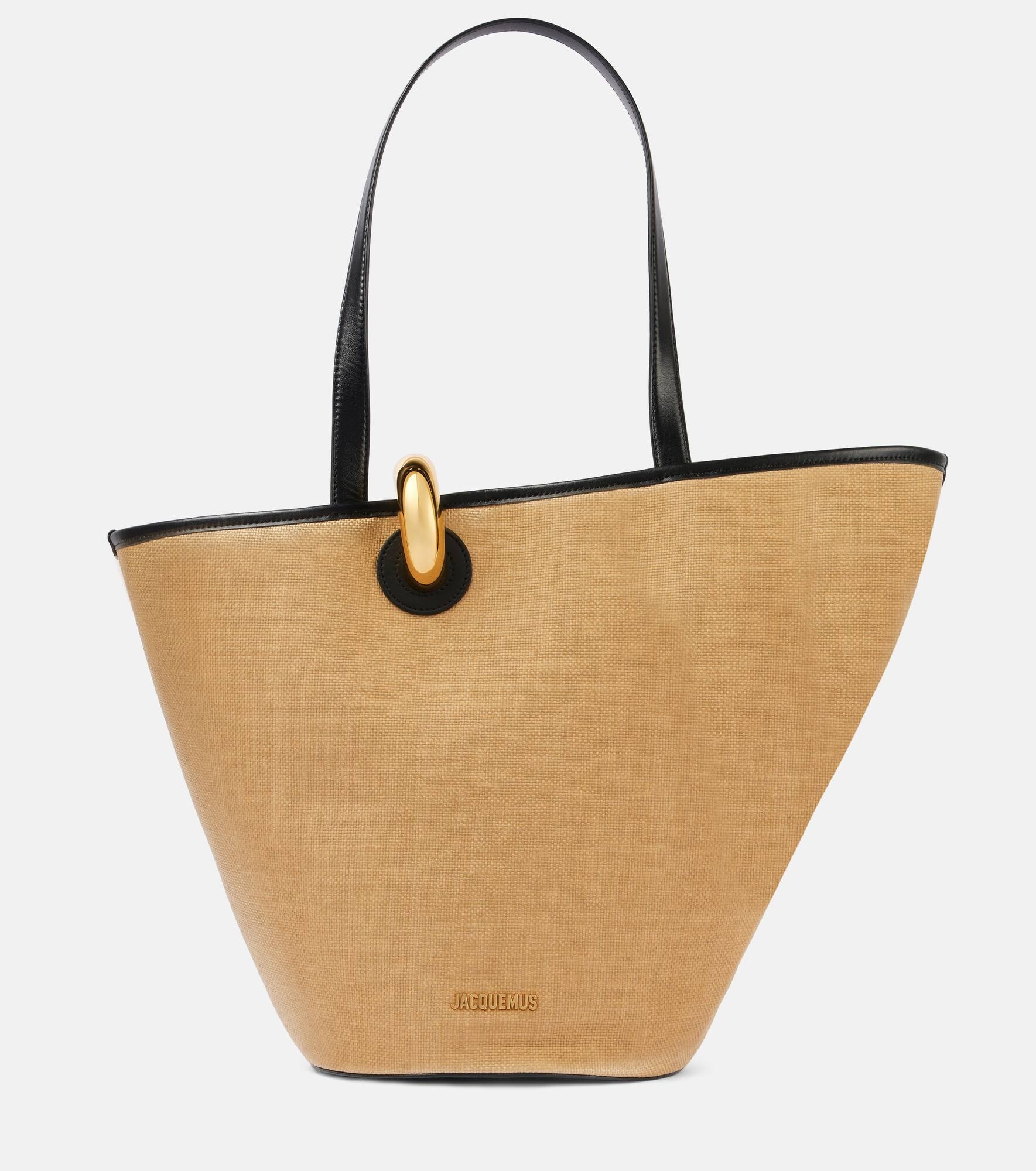 Le Bambola leather-trimmed basket bag - 1