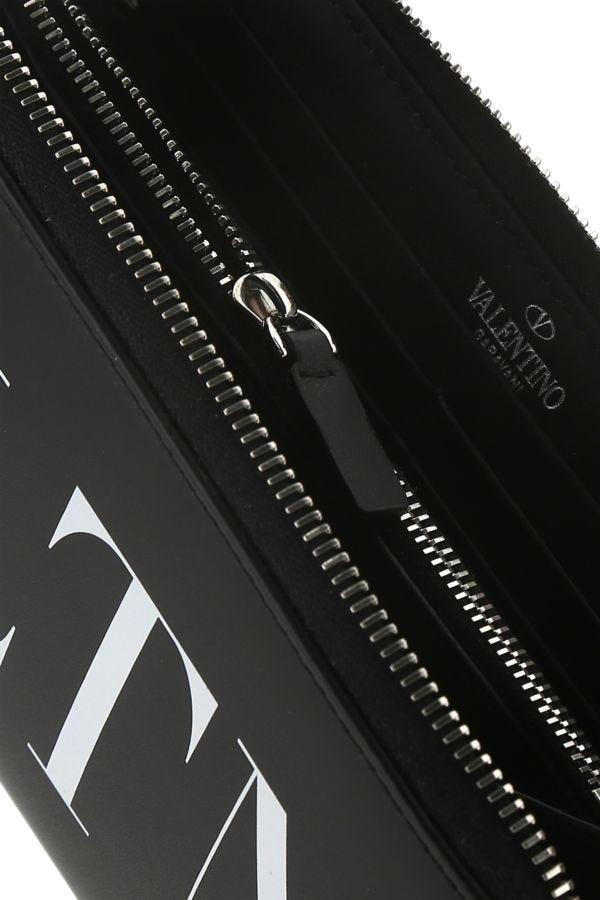Black leather VLTN wallet - 4