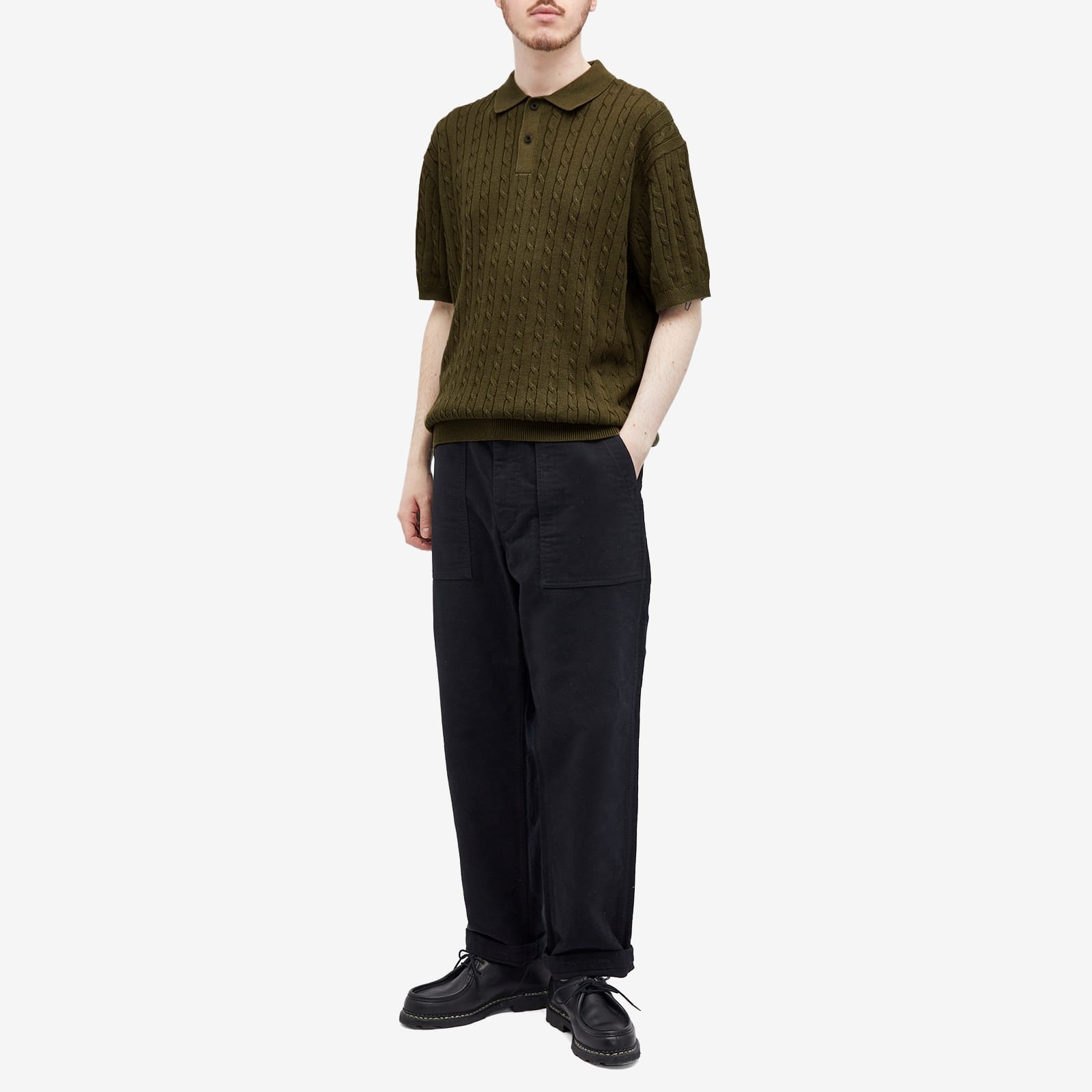 Beams Plus Cable Knit Polo - 4