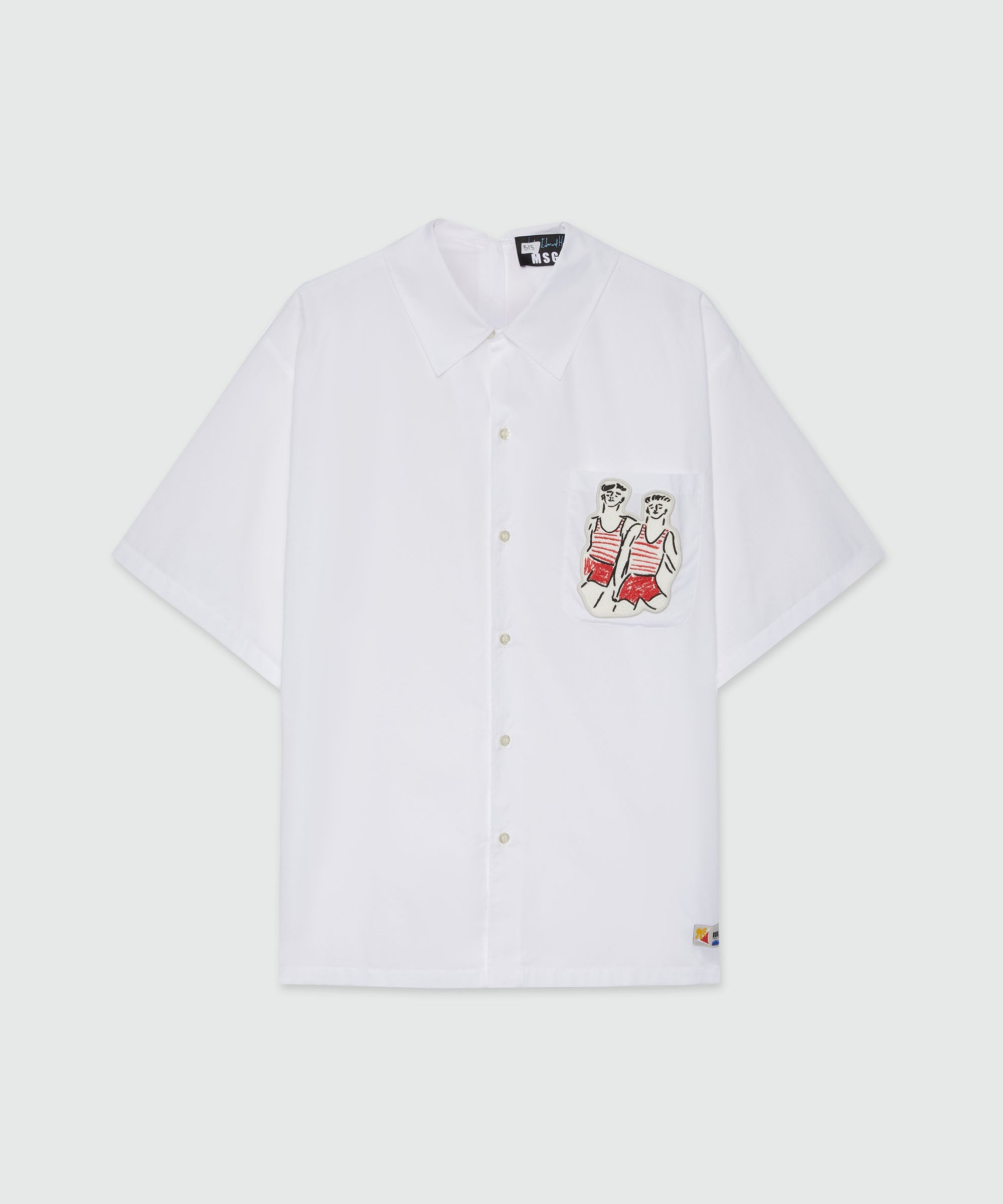 White poplin shirt with Luke Edward Hall x MSGM embroidery - 1