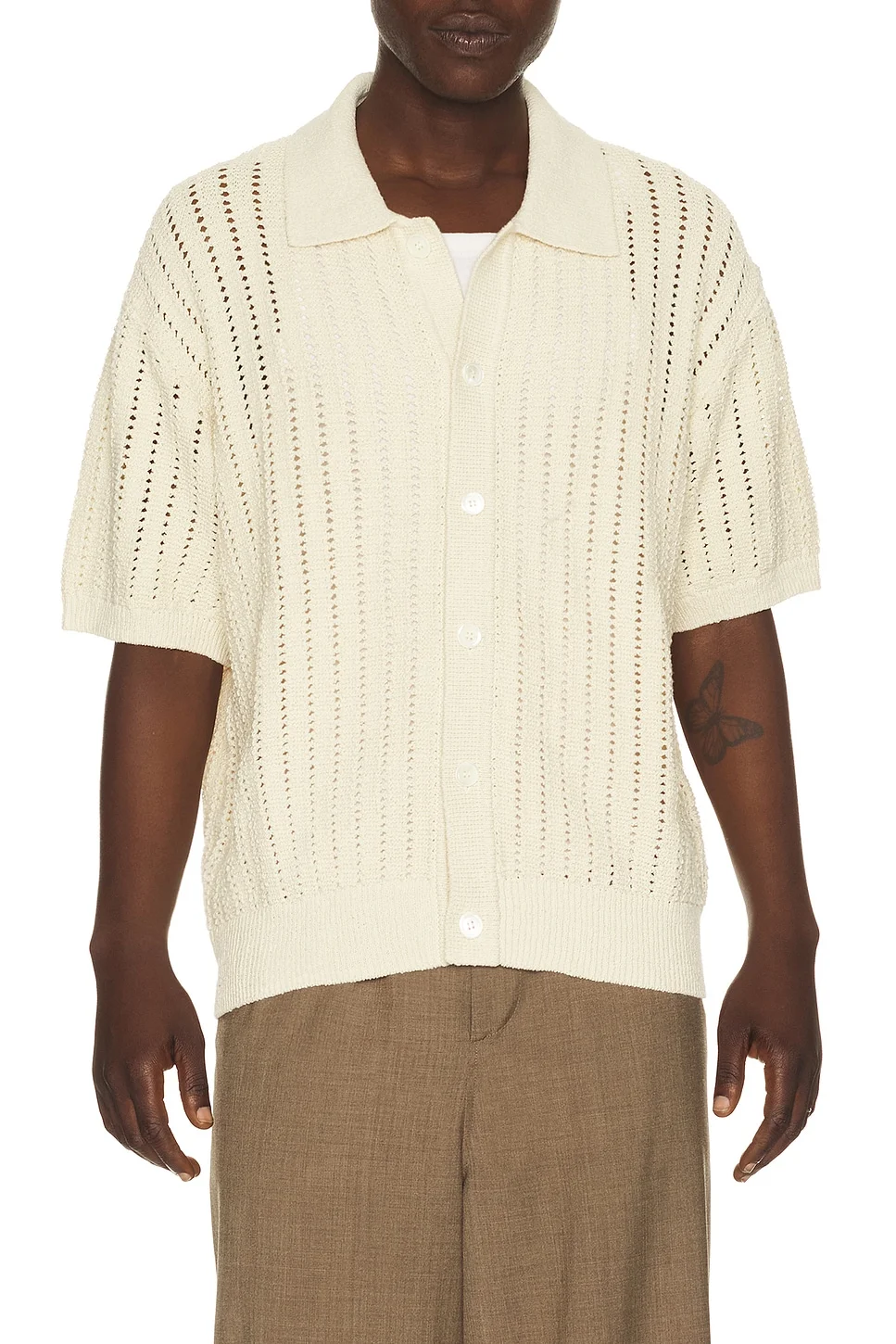 Relaxed Collared Cardigan - 1