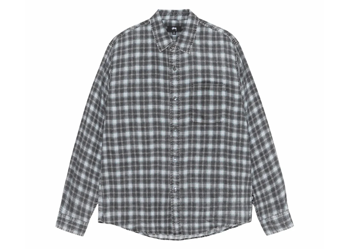 Stussy Matthew Printed Plaid Shirt Blue - 1