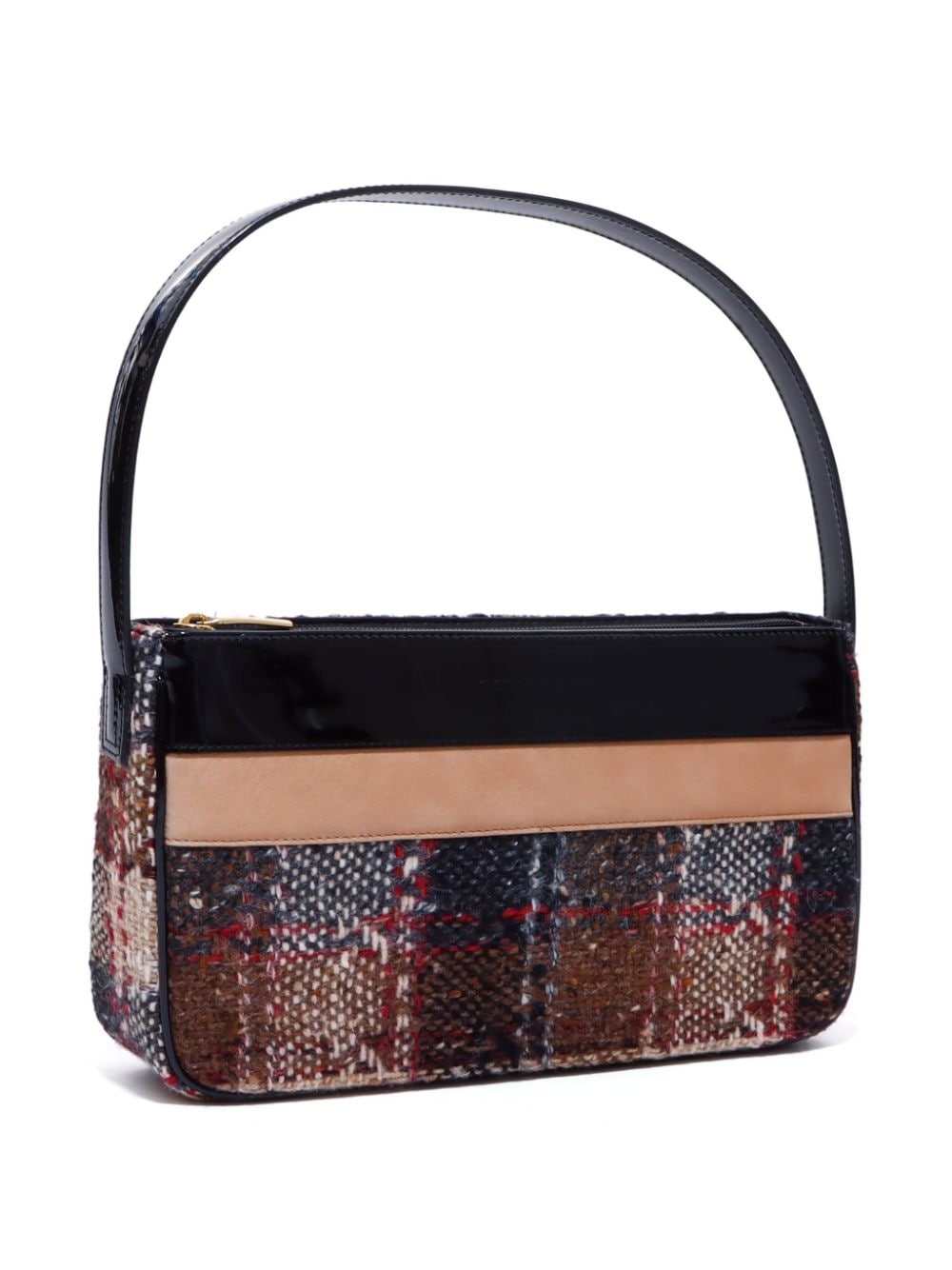 check-pattern shoulder bag - 3