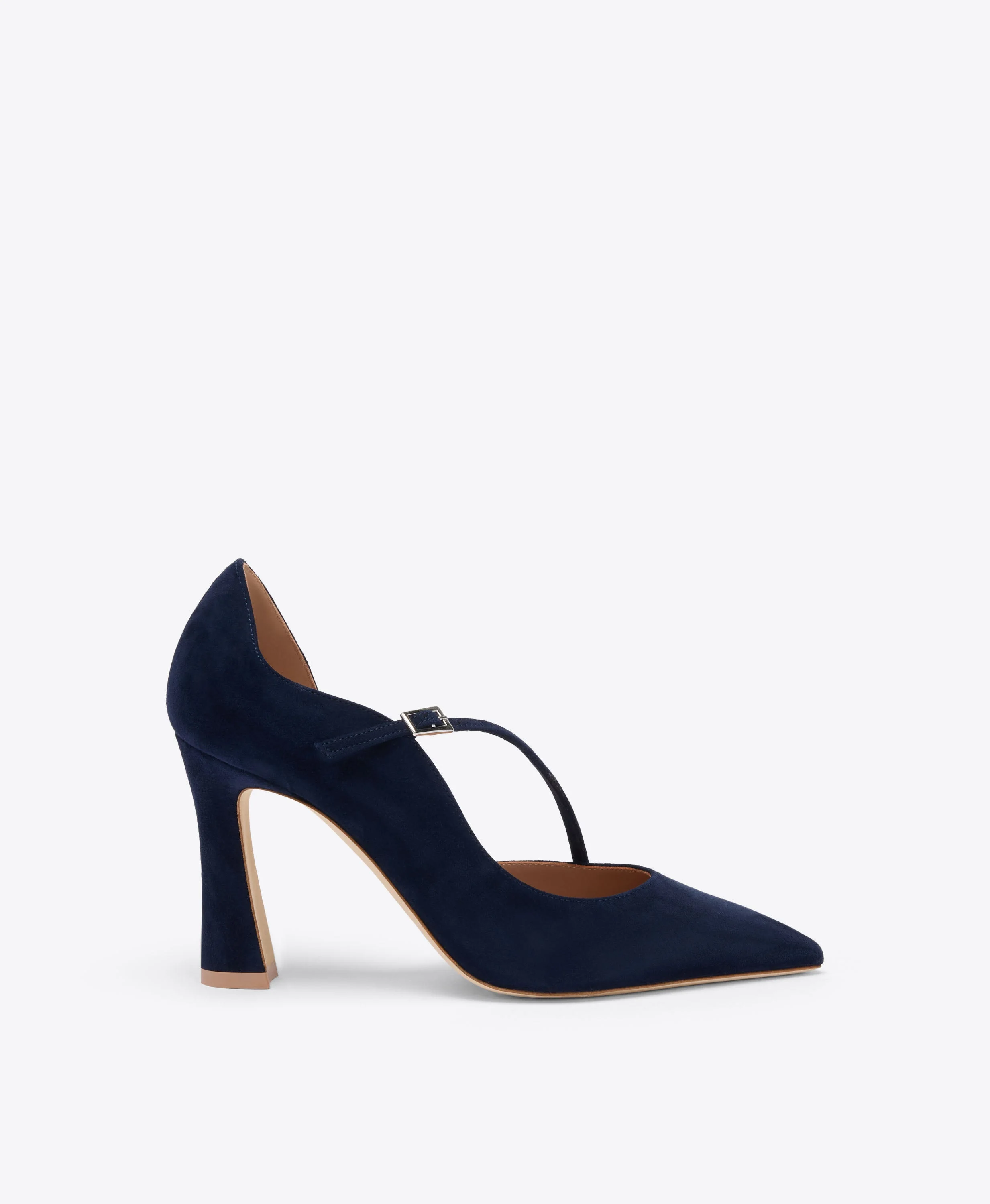 Bettina 90 Navy Suede Pumps - 1