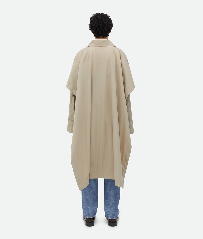 Cotton Silk Cape Trench With Check Lining 3