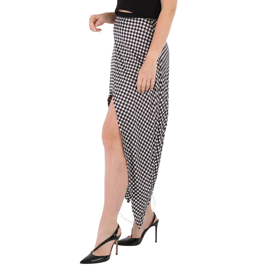 Burberry Ladies Black Gingham Check Back Tie Skirt - 3