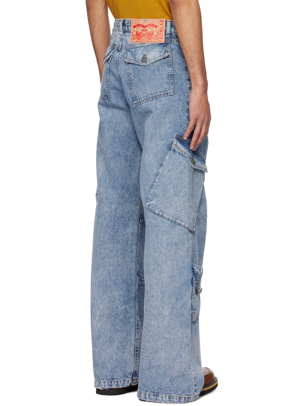 Blue Cargo Pocket Jeans - 3