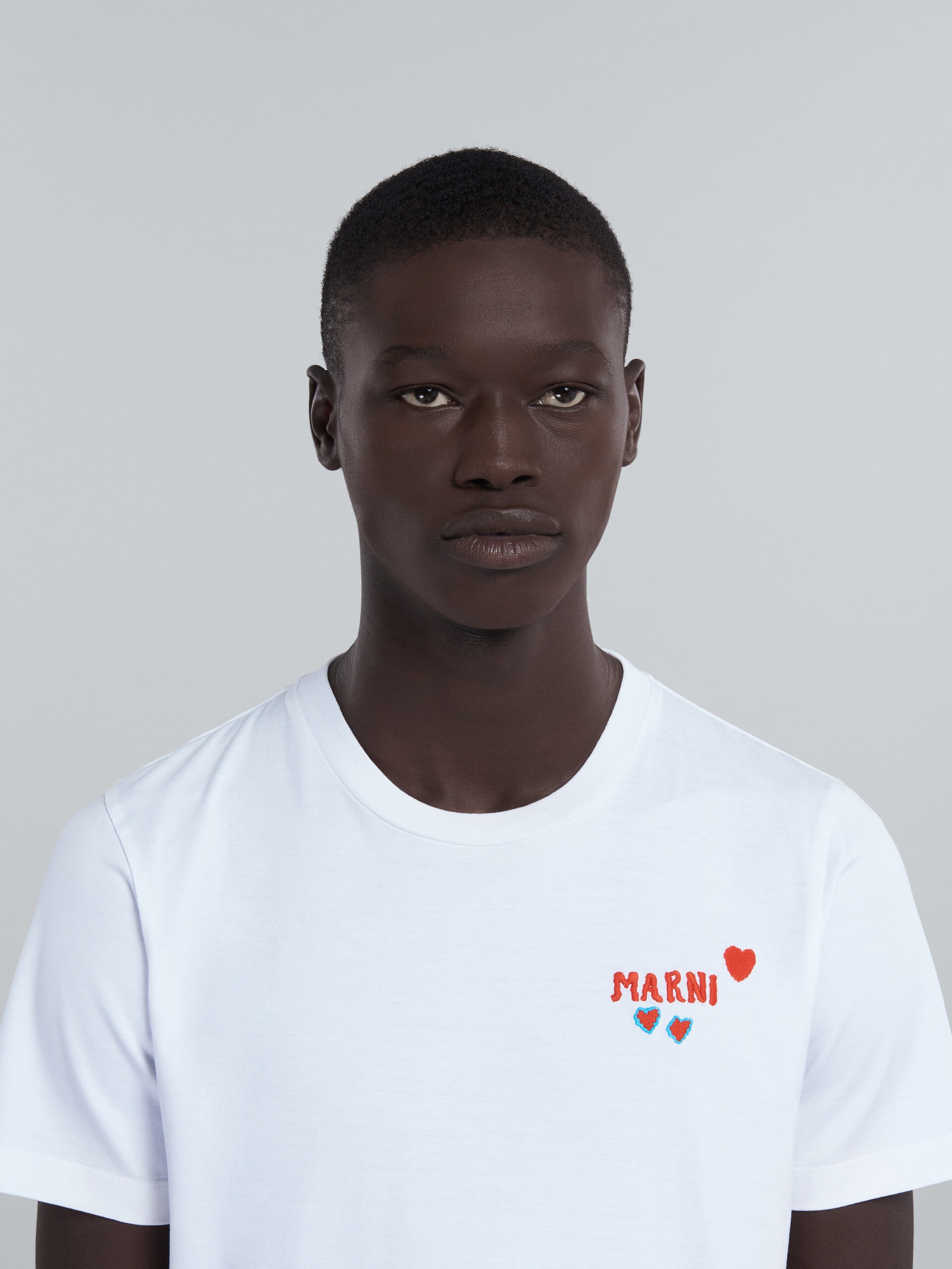 WHITE BIO COTTON T-SHIRT WITH RABBIT GRAPHICS - 4