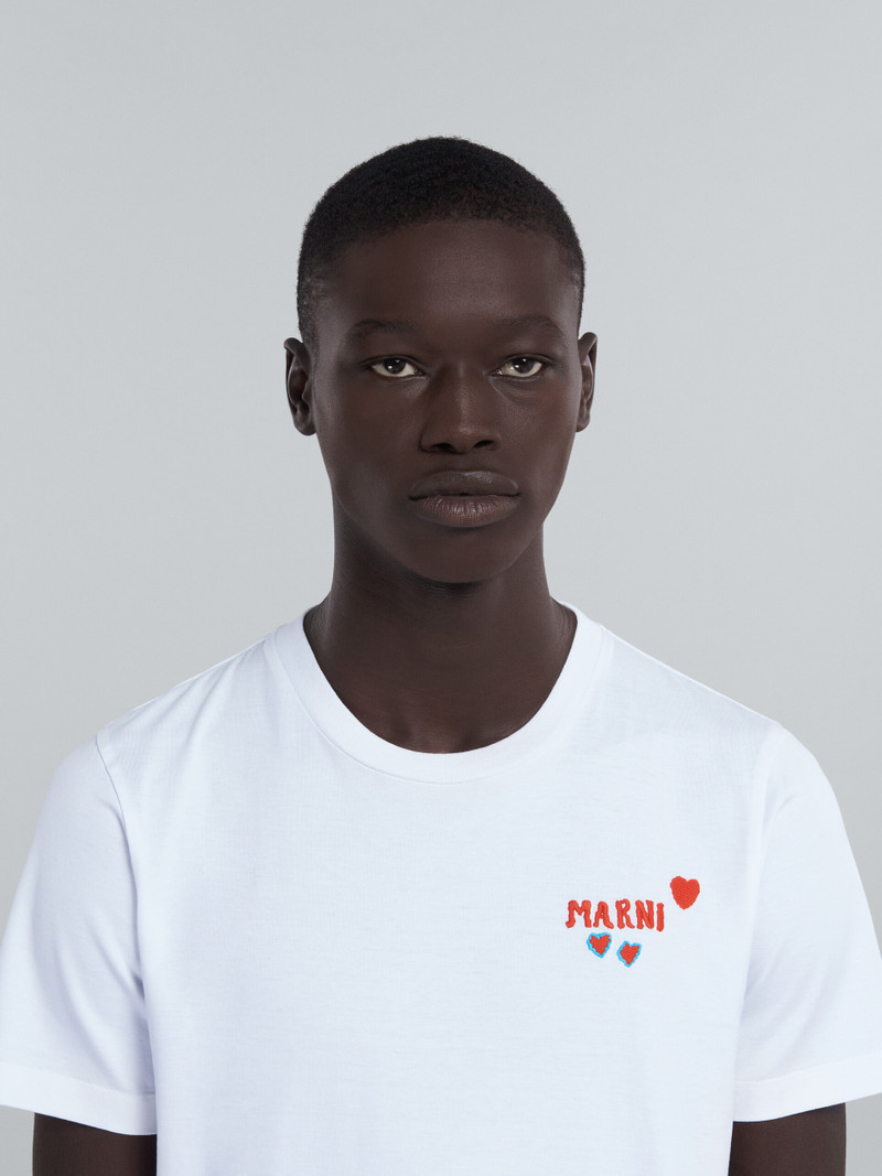 WHITE BIO COTTON T-SHIRT WITH RABBIT GRAPHICS 4