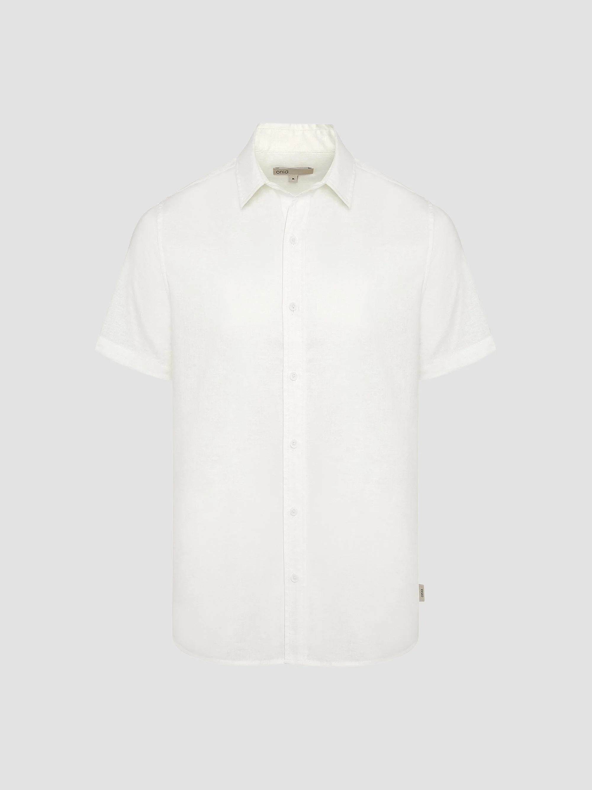 Men's Stretch Linen-Blend Short-Sleeve Shirt - White - 1