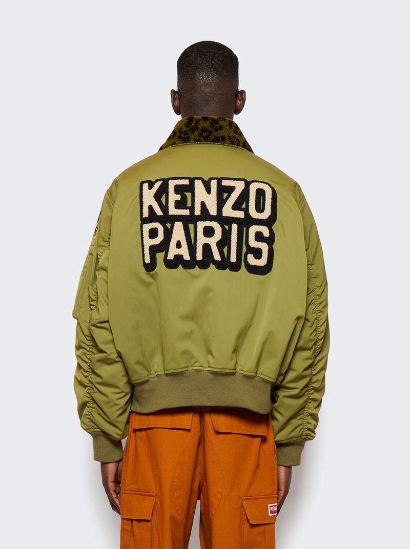 Flight Fur Bomber Jacket Khaki 10