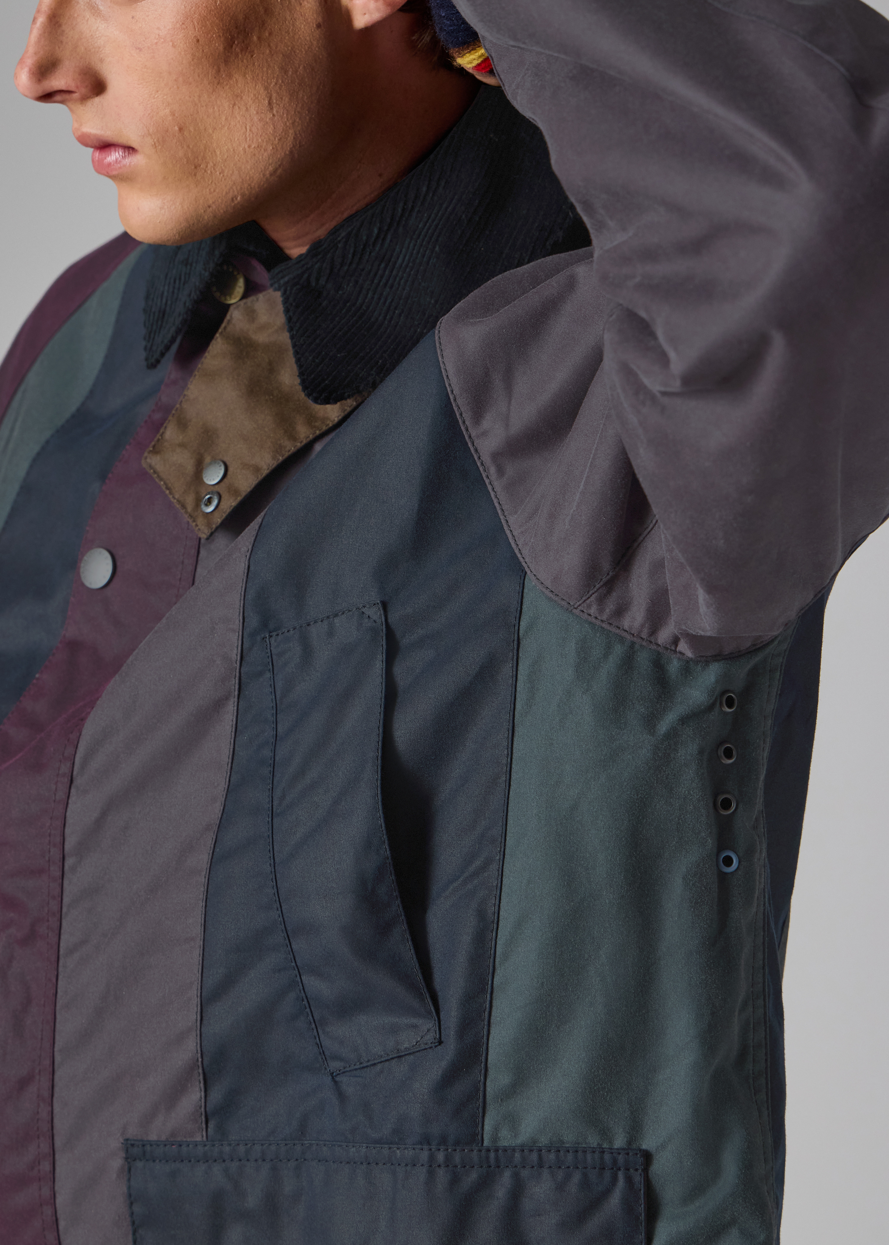 Paul Smith loves Barbour - Striped Oversized Bedale Wax Jacket - 10