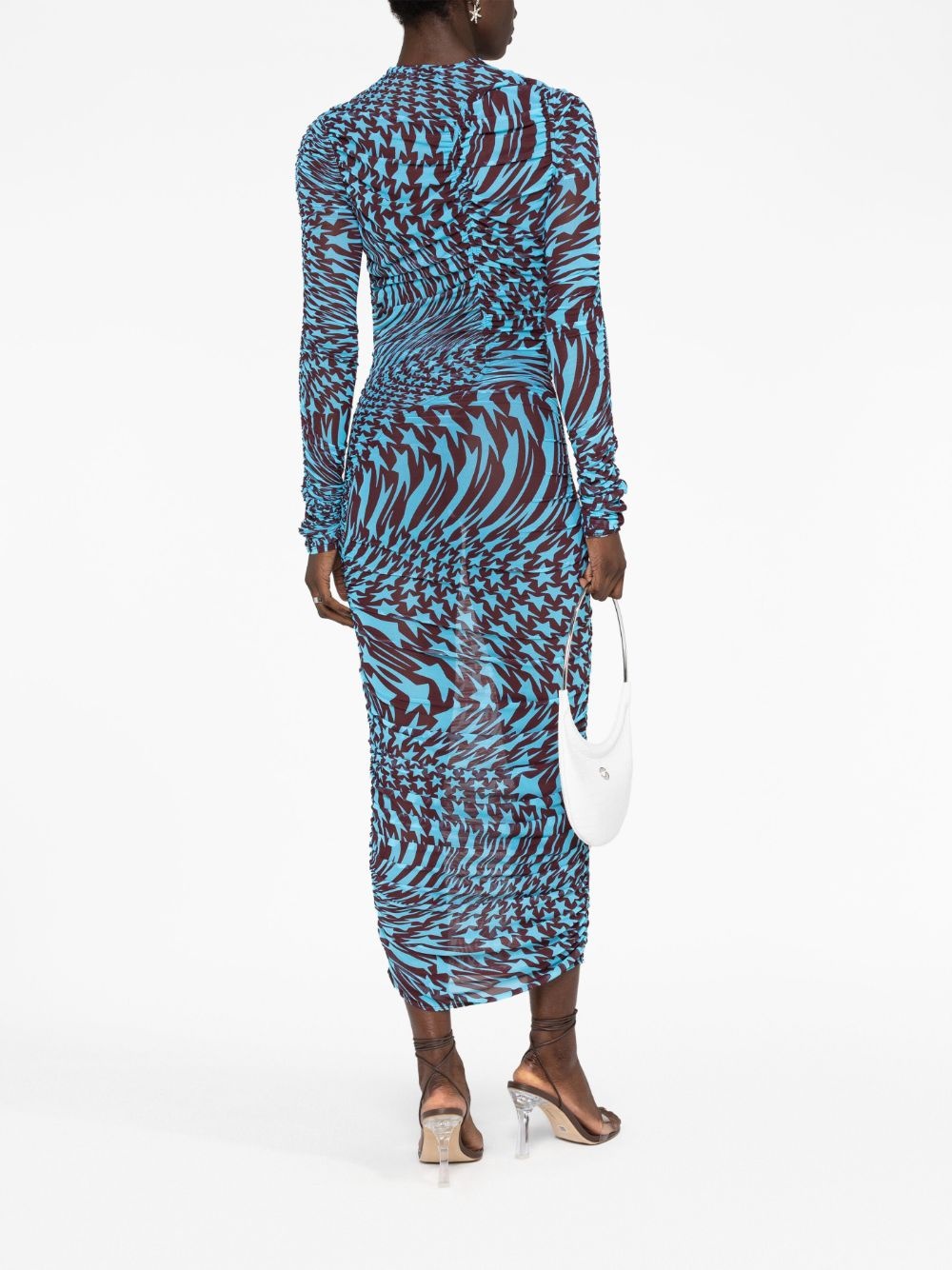 star-print ruched dress - 4