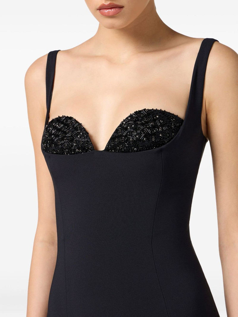 bead-embellished crêpe midi dress 5