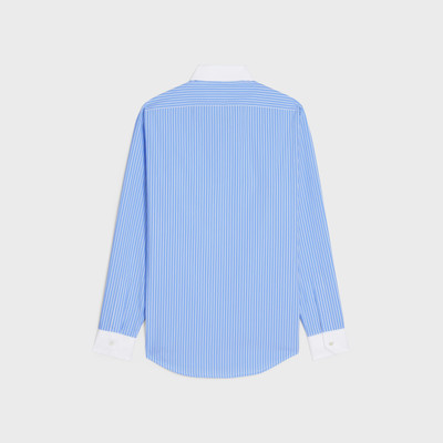 CELINE loose shirt with inverted collar in striped cotton outlook