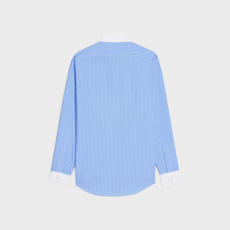 CELINE loose shirt with inverted collar in striped cotton outlook