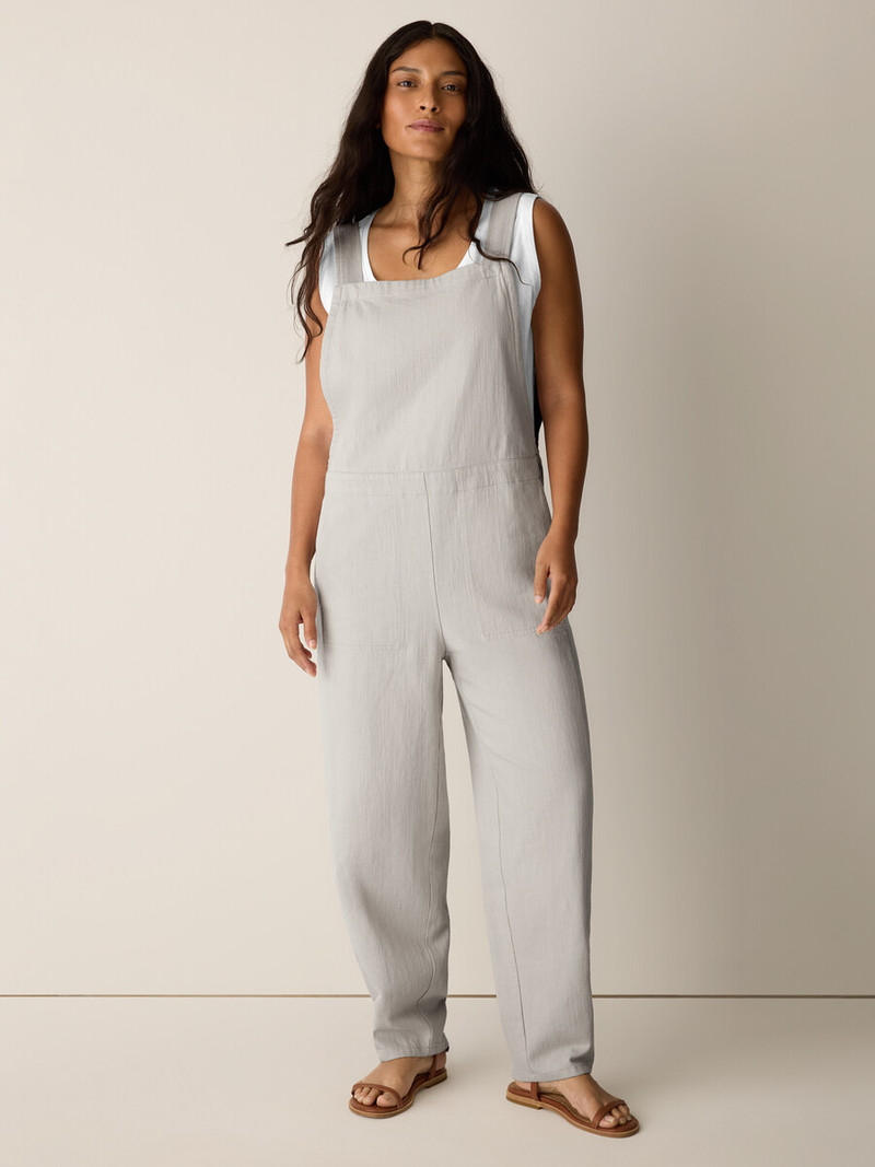 Slubby Organic Cotton Linen Overalls 7