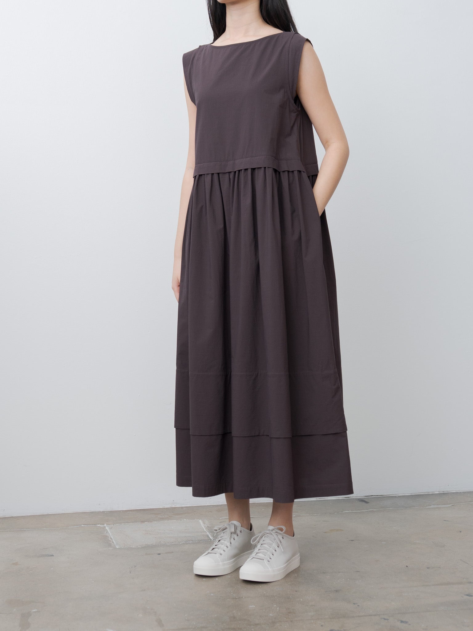 The Potter Dress - Fine Ripstop Cotton Coffee - 5