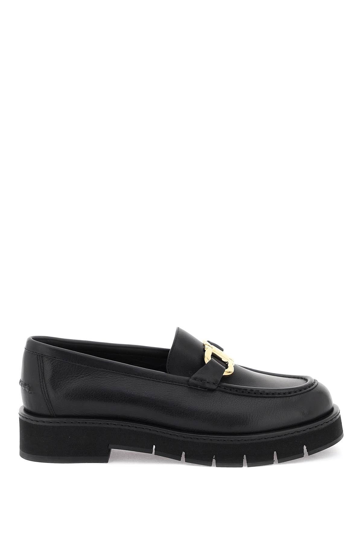 Ofelia embellished glossed-leather loafers