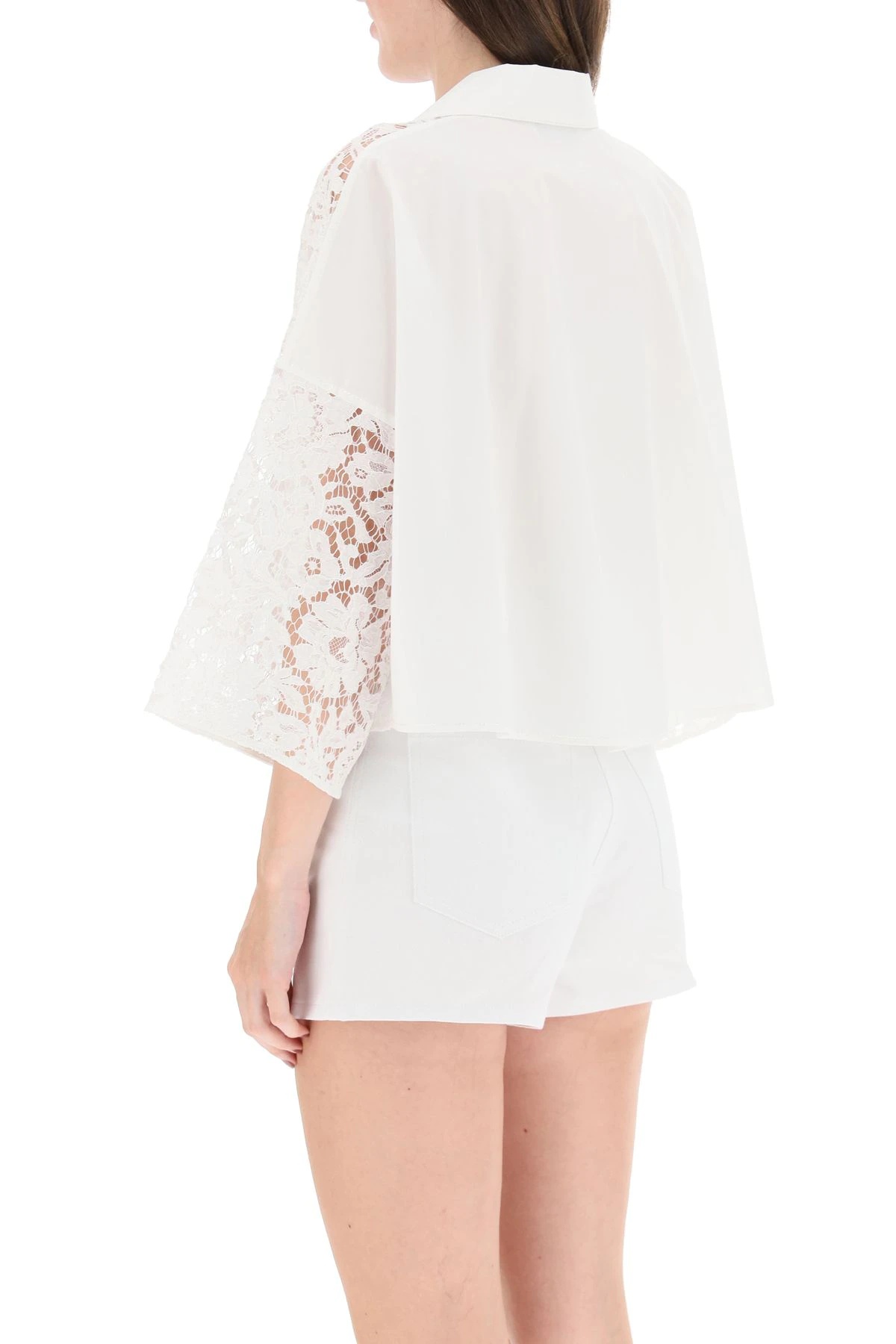 HEAVY LACE AND POPLIN BLOUSE - 4