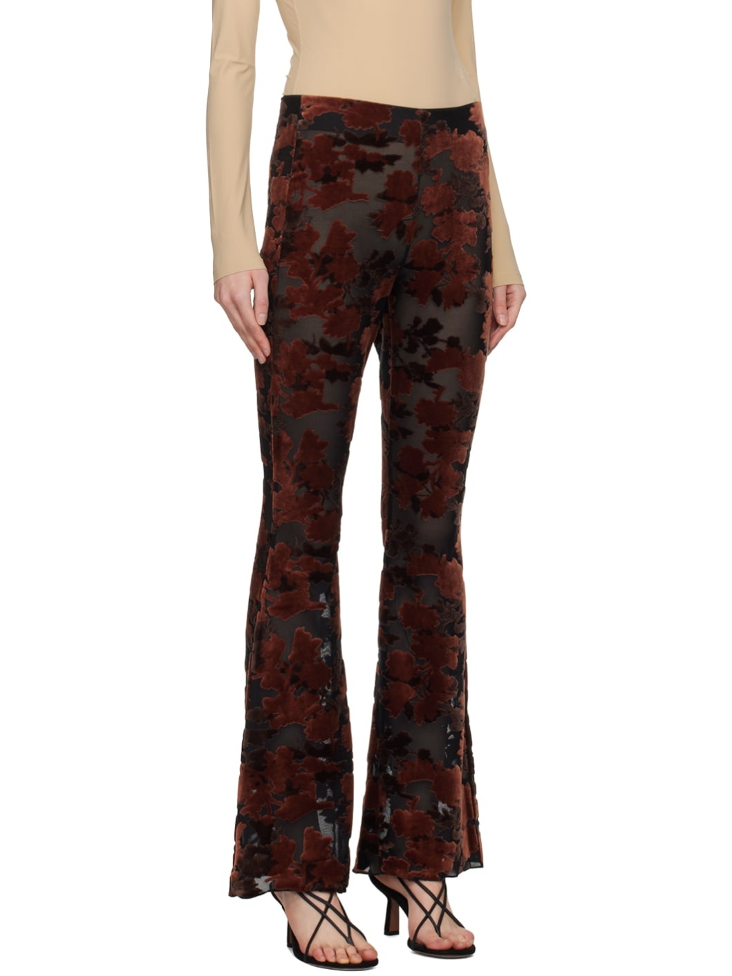 Brown & Black Gilly Devore Trousers - 2