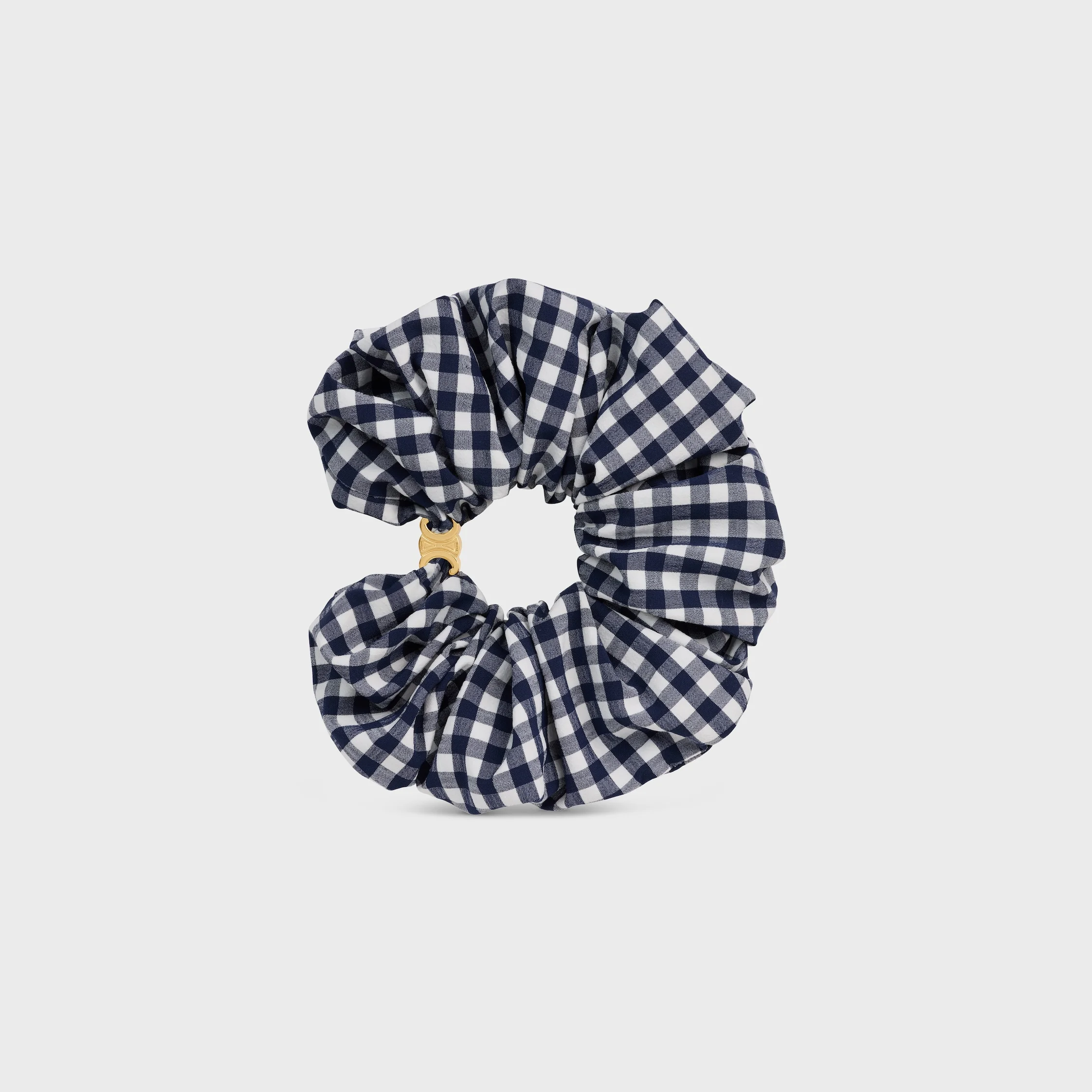 CELINE VICHY SCRUNCHY IN STEEL, POLYAMIDE, POLYESTER AND ELASTANE - 1
