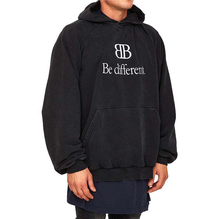 Balenciaga BB Be Different Popover Hoodie 'Black White' 720406TNVB41070 - 4
