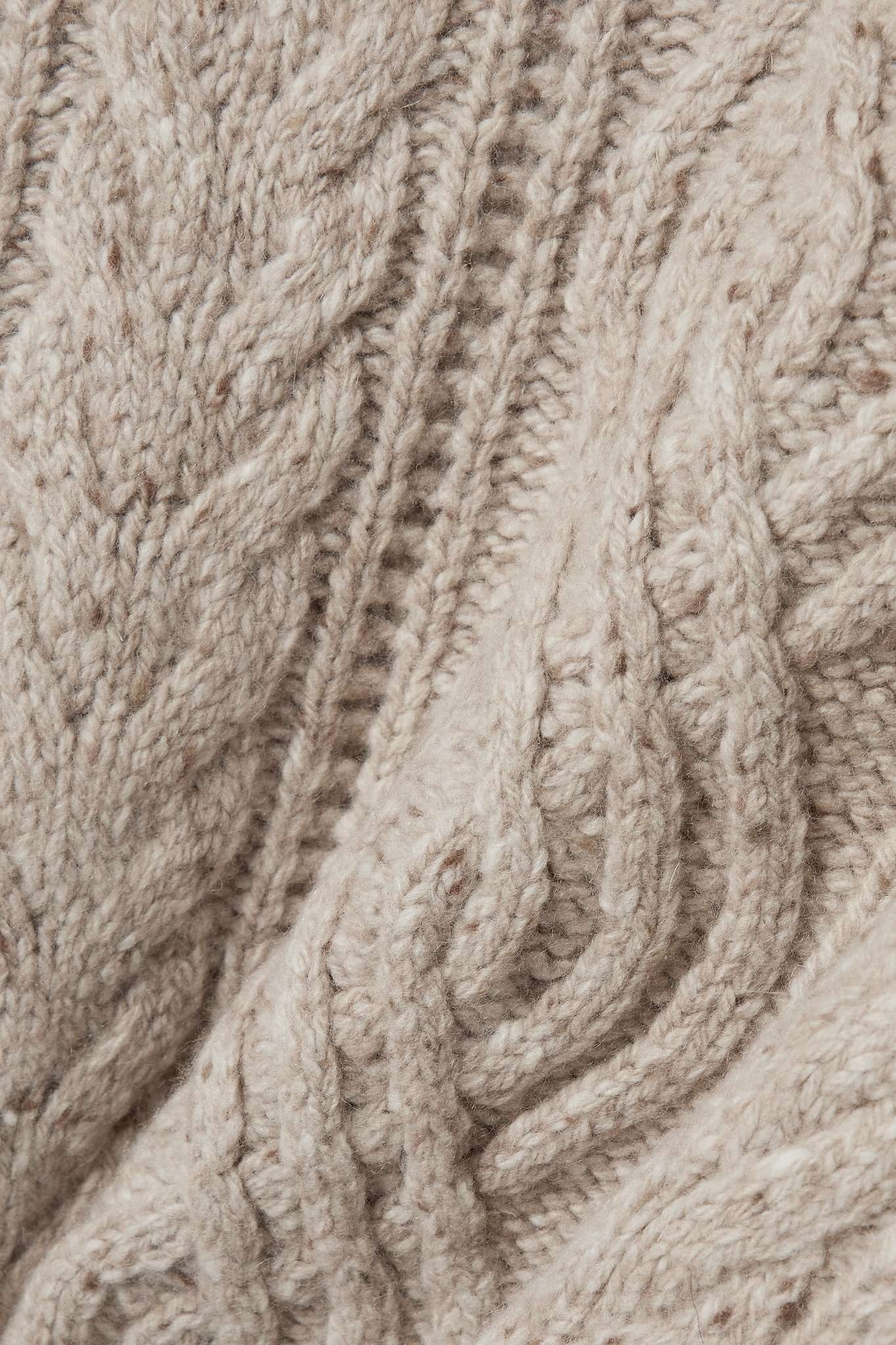 Cable-knit wool and cashmere-blend turtleneck sweater - 4