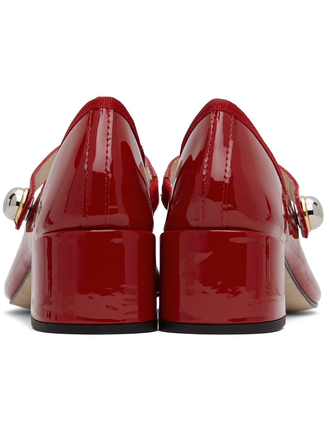 Red Fabienne Mary Jane Heels - 2