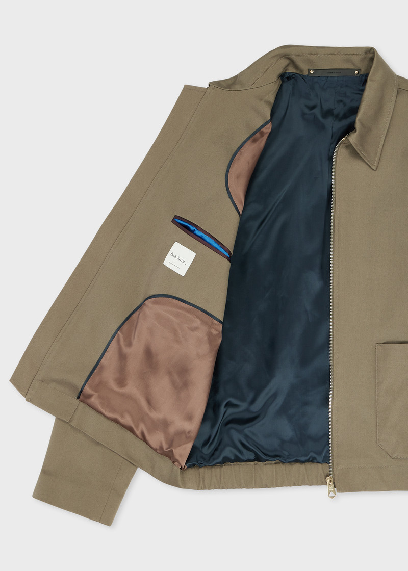 Taupe Stretch-Cotton Zip Jacket 4