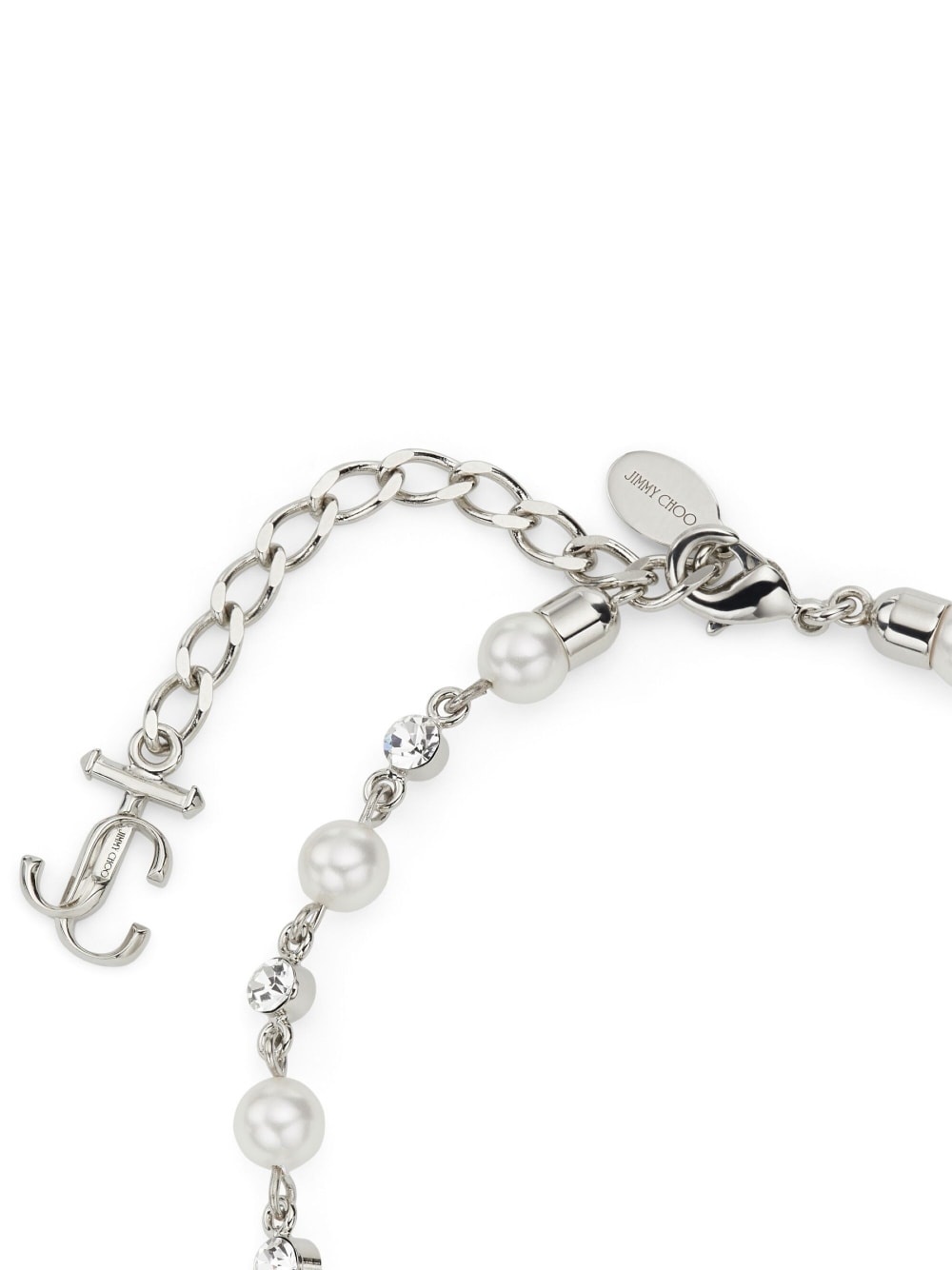 logo-charm pearl-detail anklet - 5