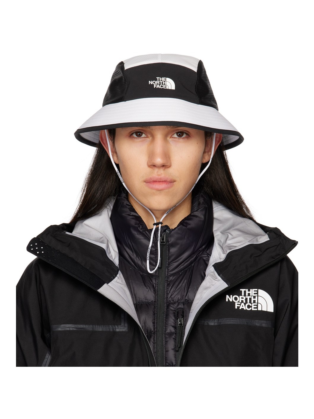 White & Black TNF Run Bucket Hat - 1