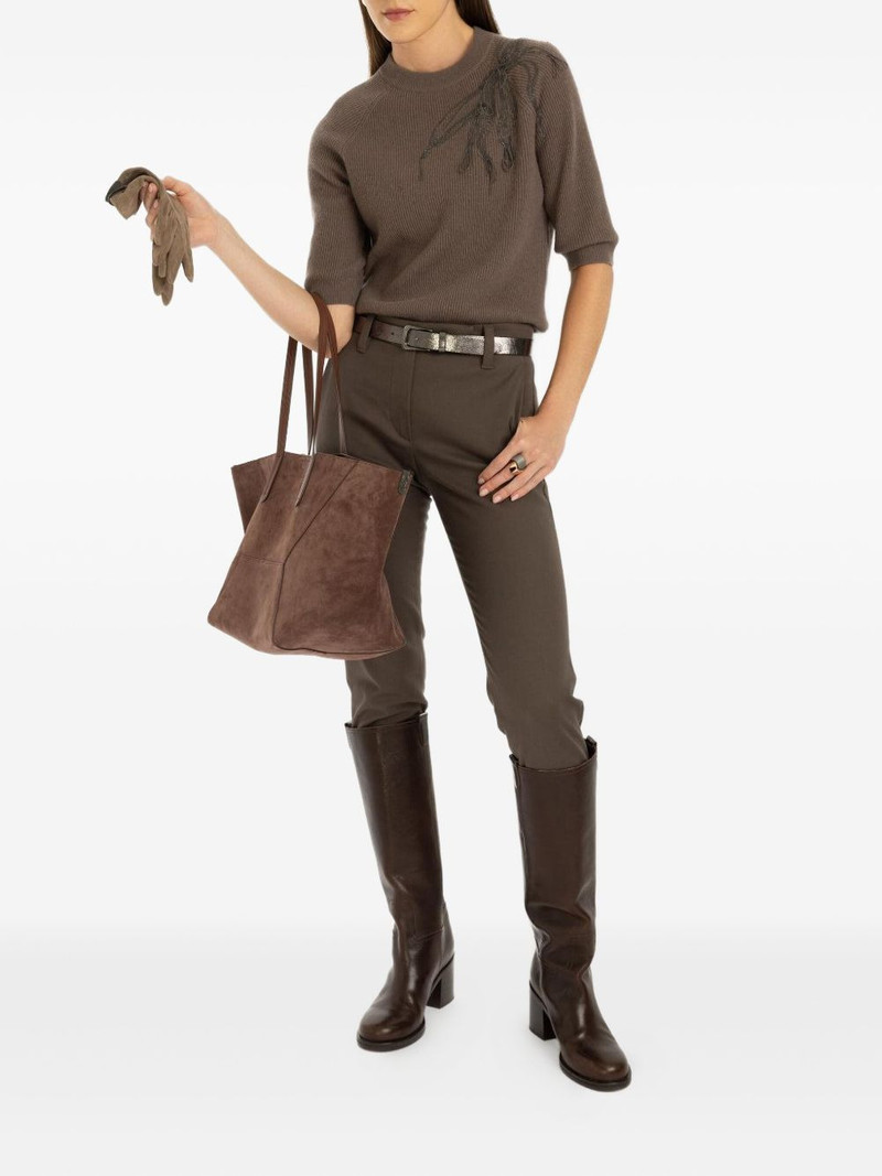 Brunello Cucinelli embroidered short-sleeve sweater outlook