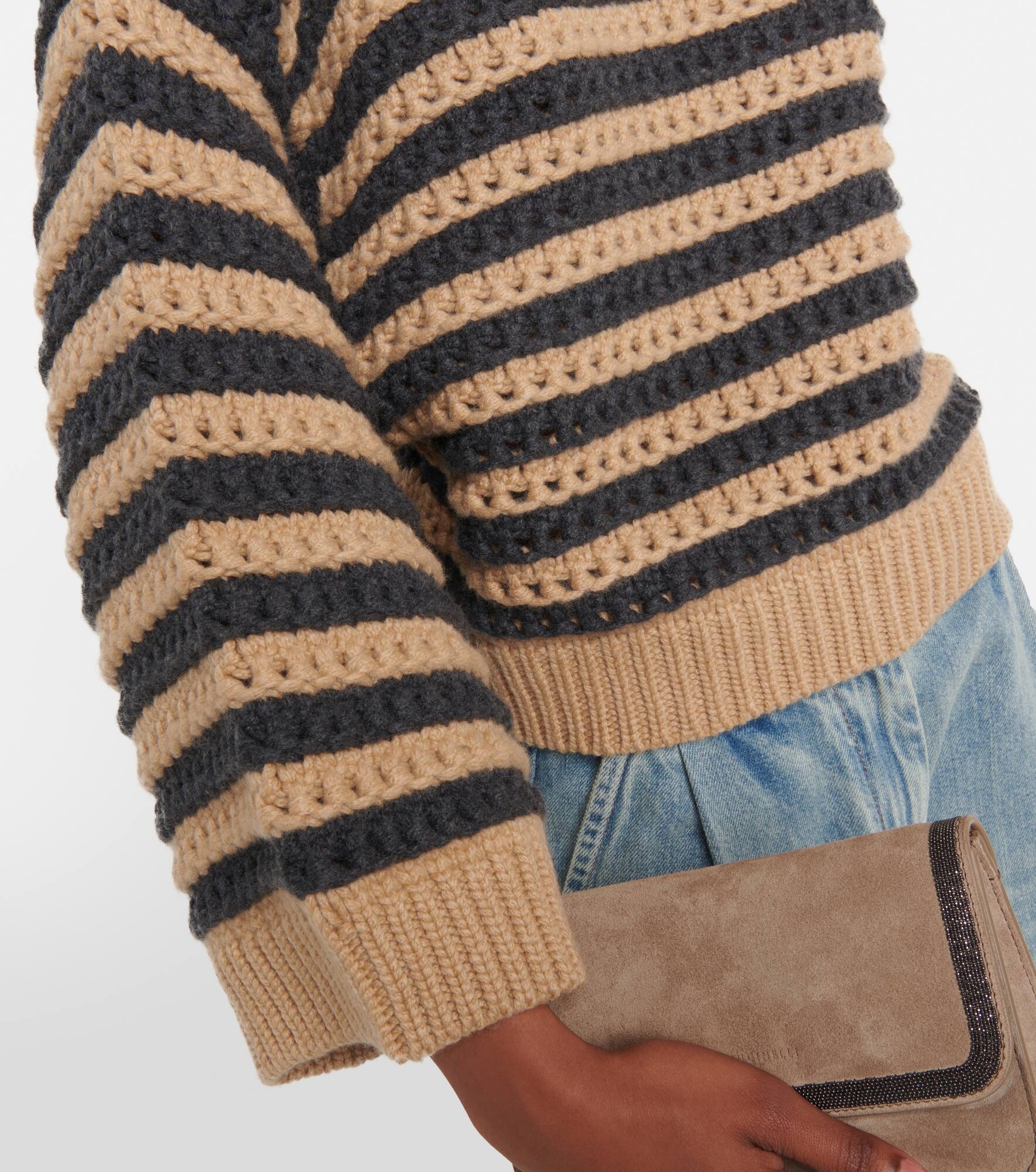 Striped wool, cashmere, and silk sweater - 5