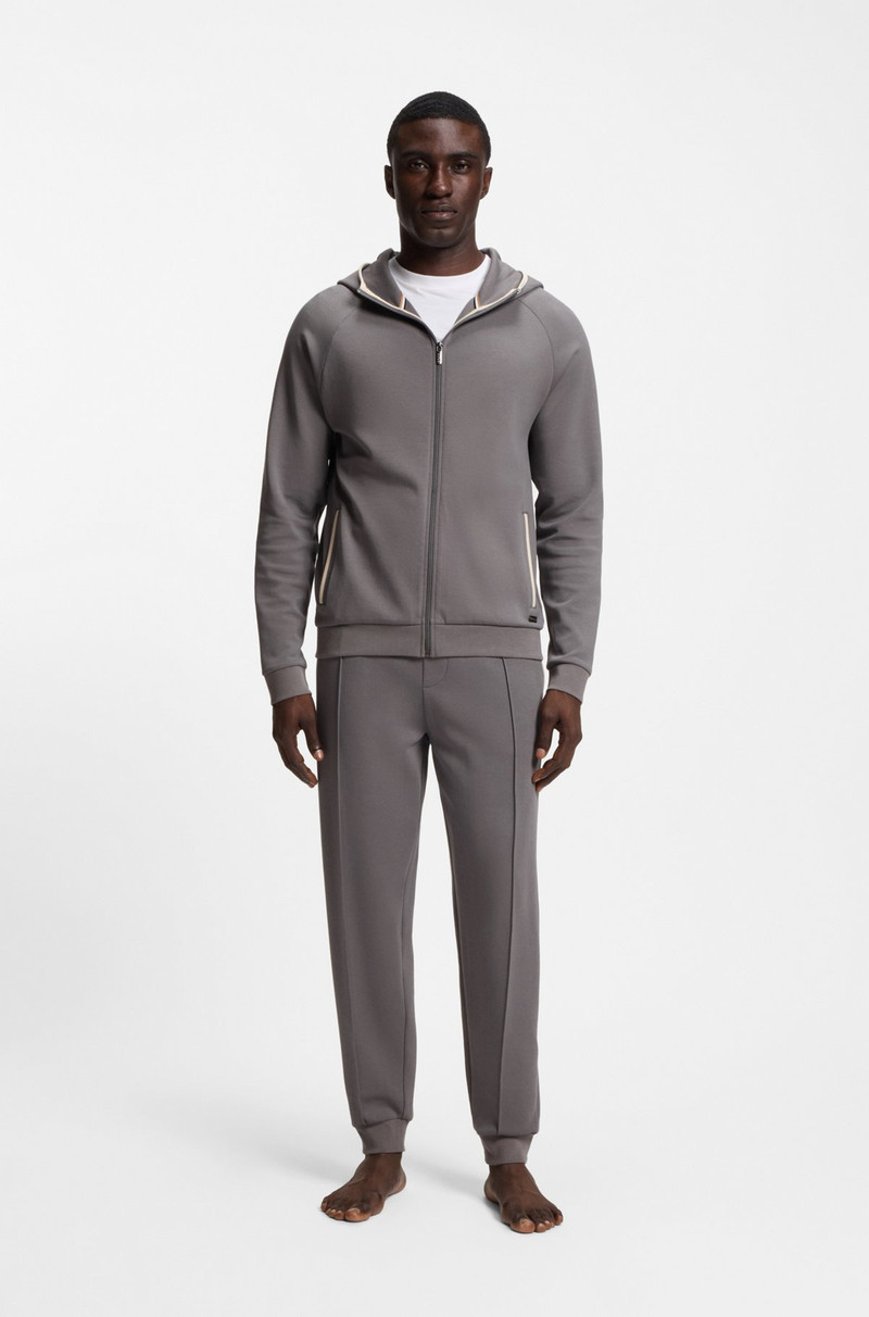BOSS CONTRAST-BINDING TRACKSUIT BOTTOMS IN A COTTON BLEND outlook