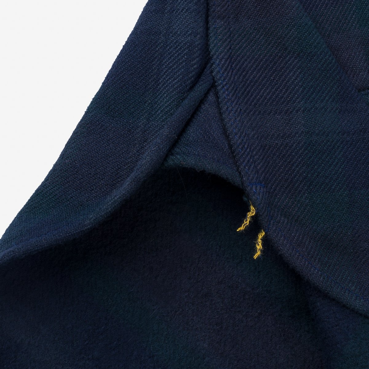 IHSH-342-OD Ultra Heavy Flannel Crazy Check Work Shirt - Navy Overdyed Black - 12