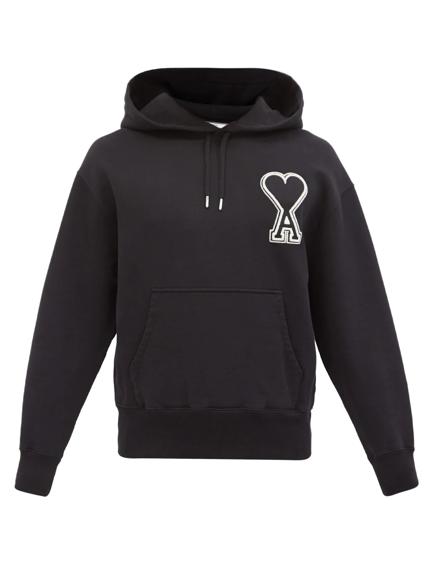 Logo-appliqué cotton hooded sweatshirt - 1