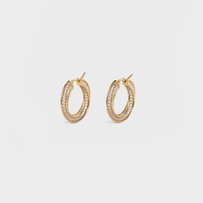 CELINE EDWIGE TWISTED HOOPS IN BRASS WITH GOLD FINISH AND CRYSTALS outlook