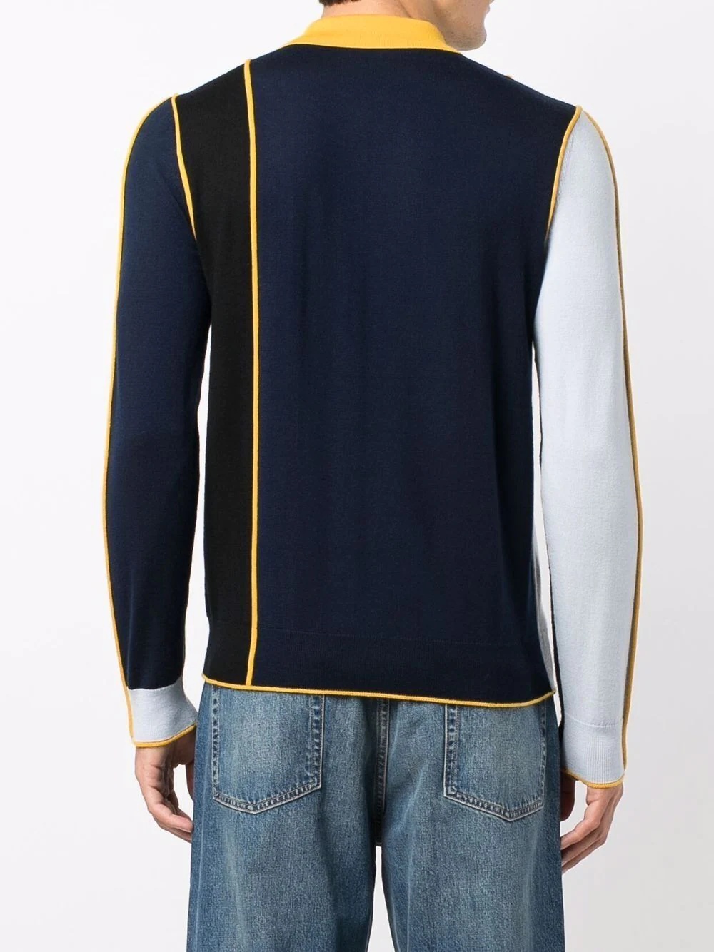 colour block polo jumper - 4