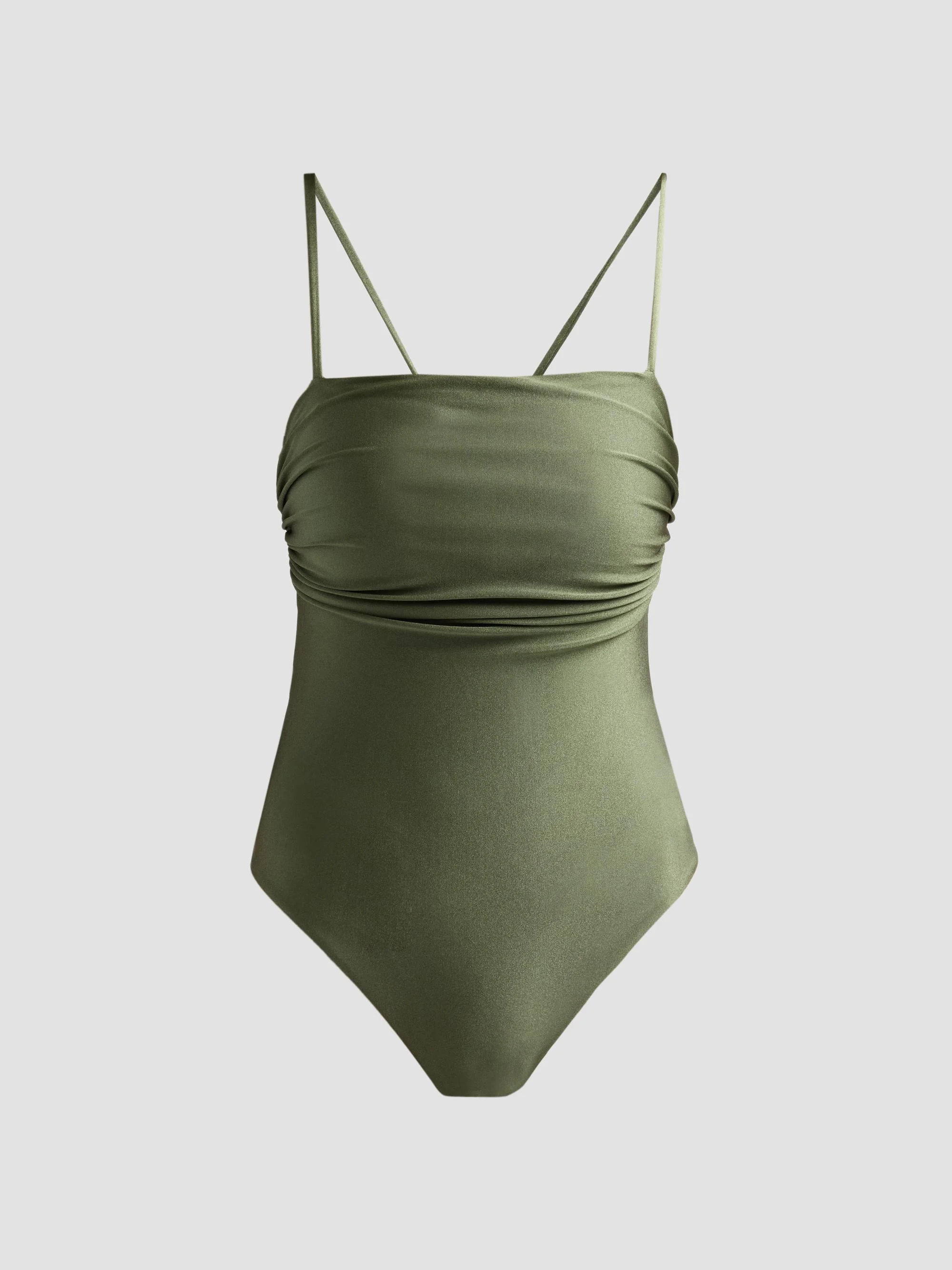 Women's Aurora Gathered One-Piece Swimsuit - Green - 1