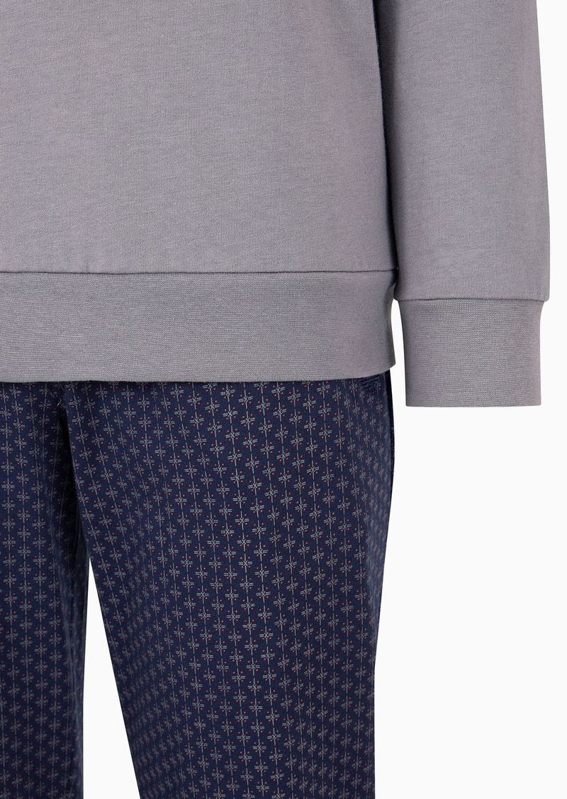 EMPORIO ARMANI Pyjamas with a mixed pattern and elasticated hem outlook