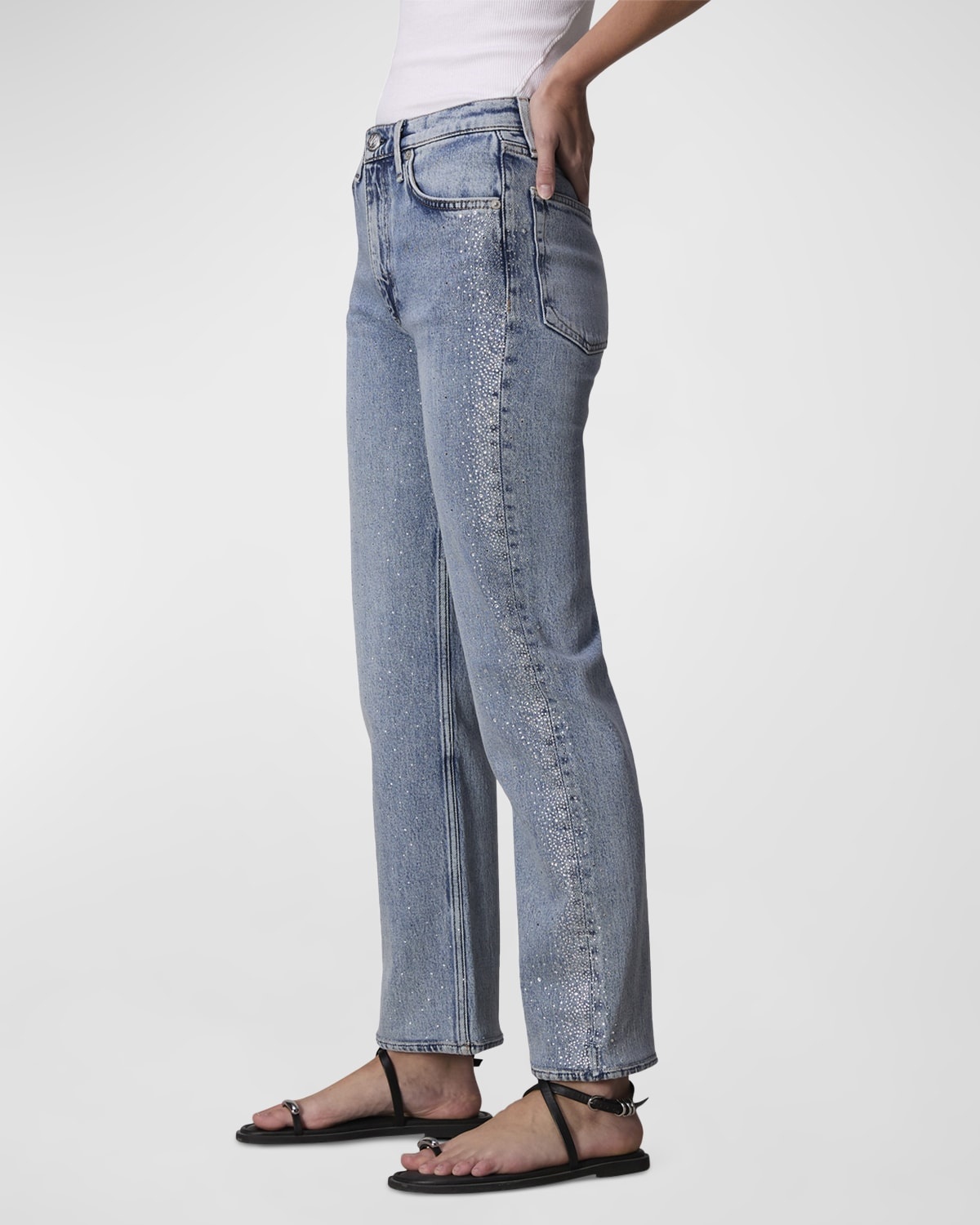 Harlow Ankle Rhinestone Jeans - 6