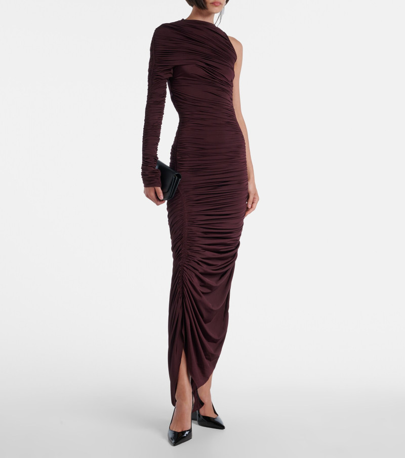 MUGLER Ruched one-shoulder midi dress outlook