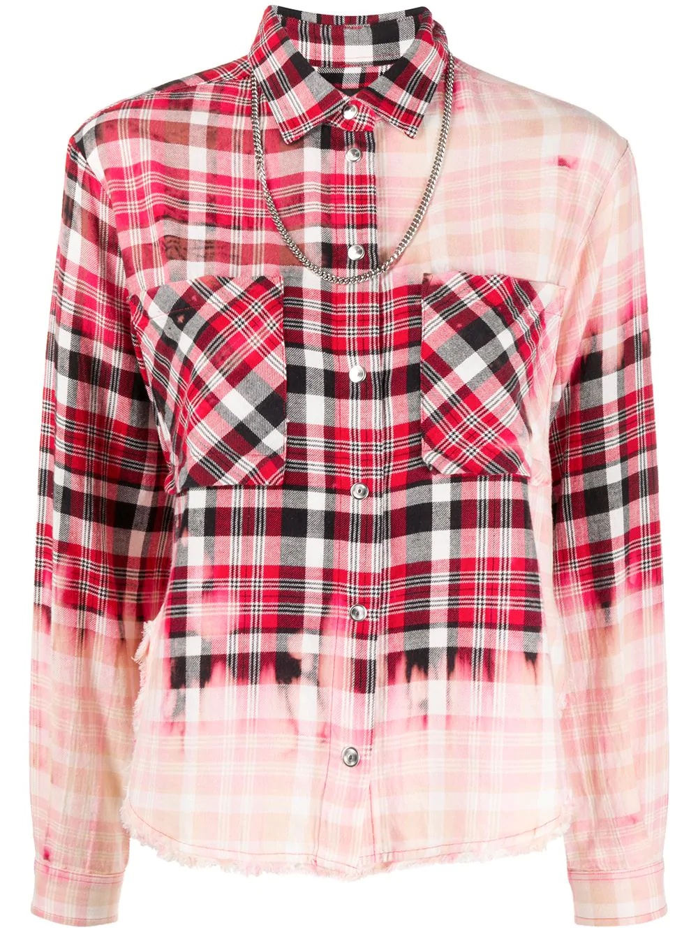 plaid acid wash shirt - 1