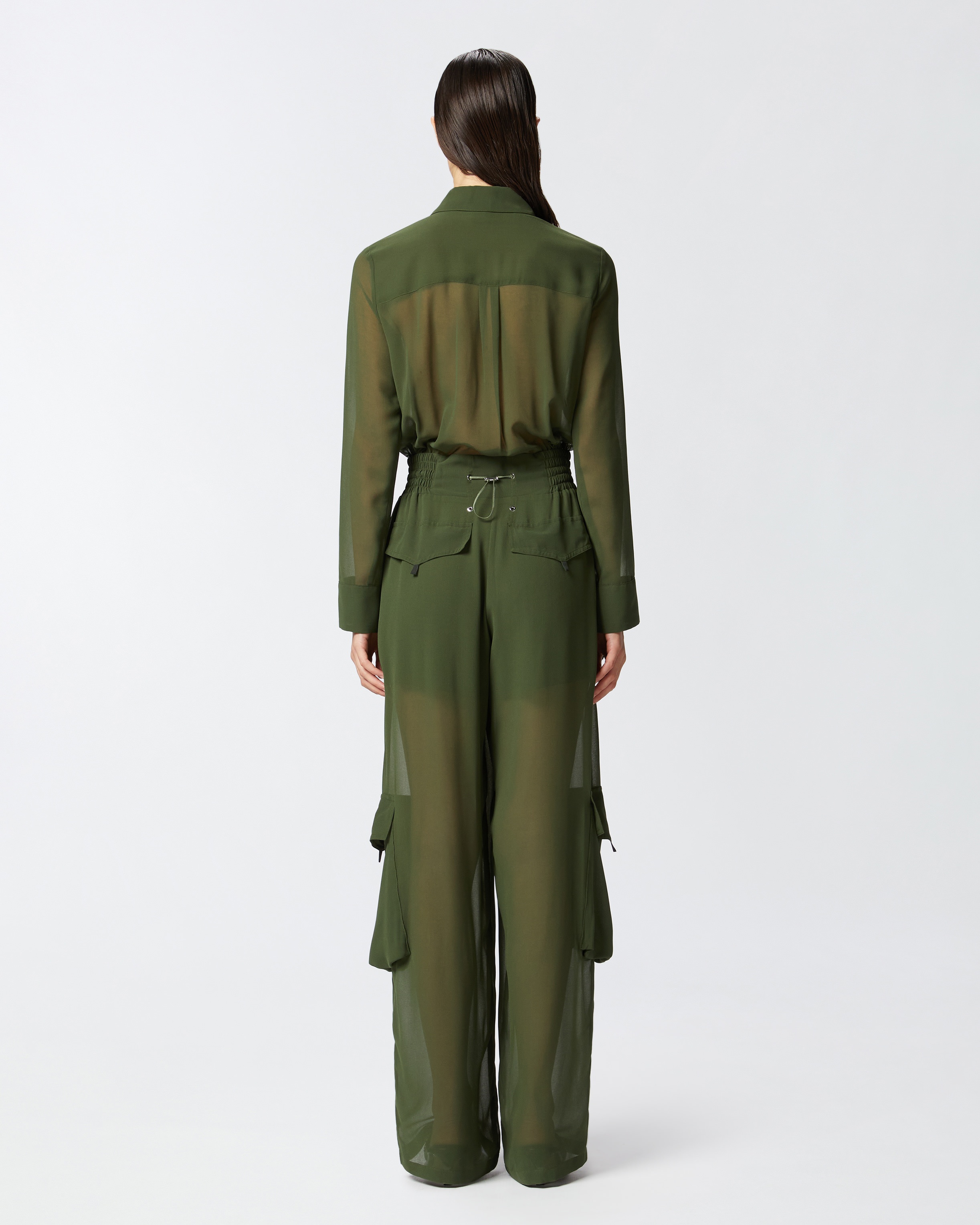 GEORGETTE JUMPSUIT WITH CARGO POCKETS - 4