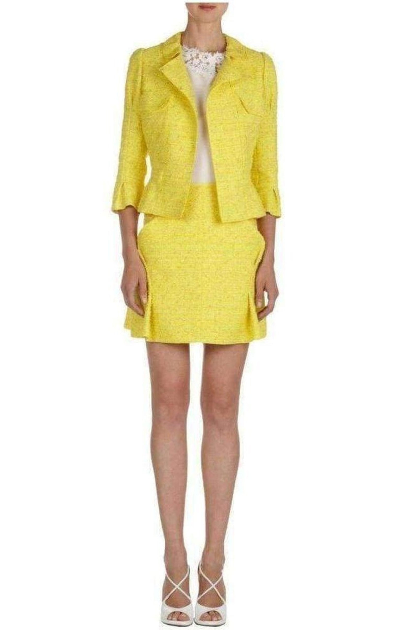 Yellow Tweet Mini Skirt - 3