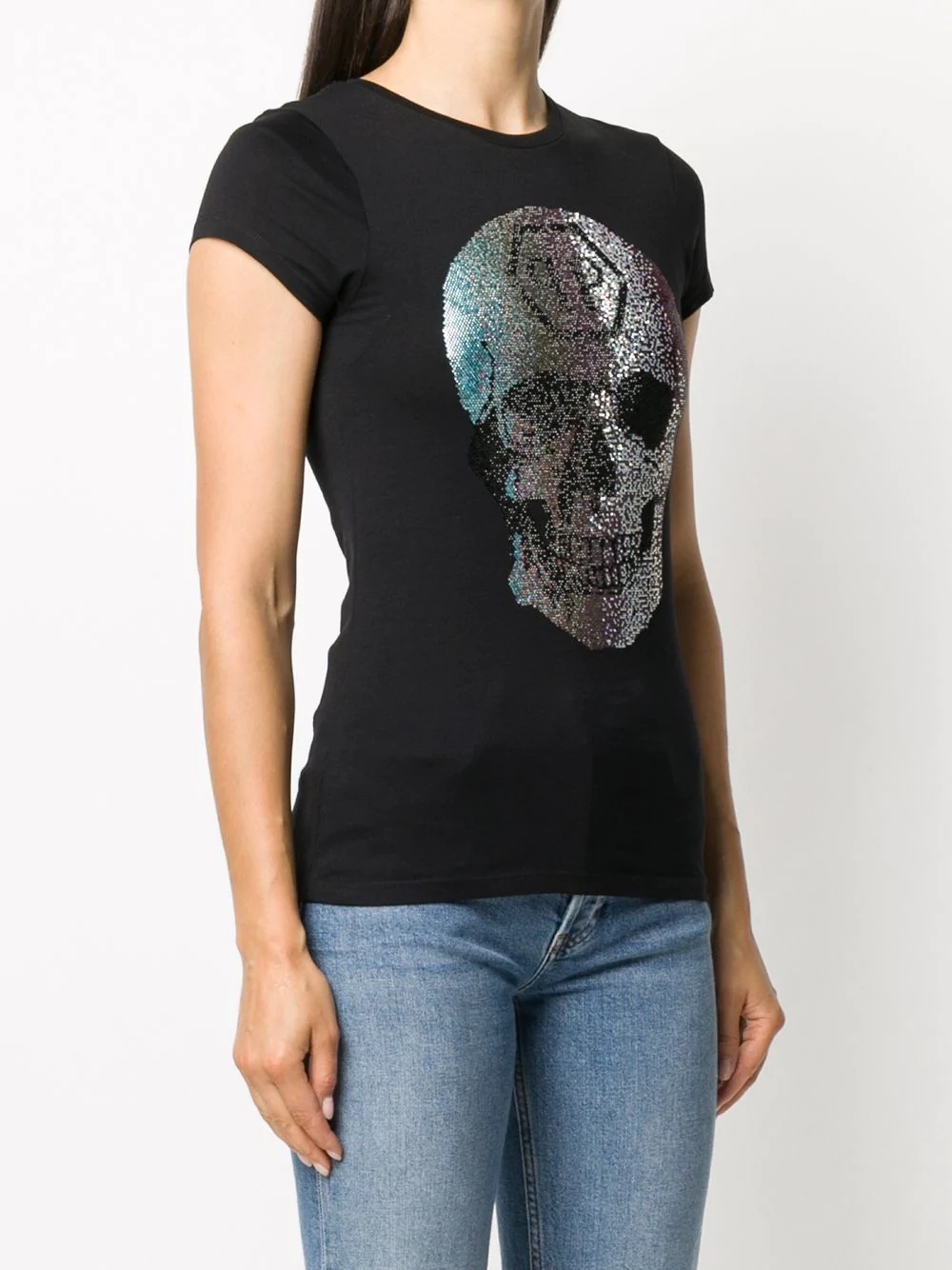 ombre skull print T-shirt - 3