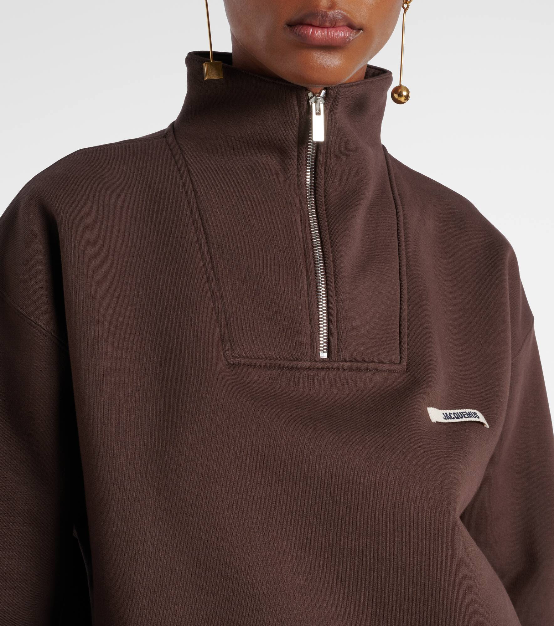 Cotton fleece half-zip sweater - 4